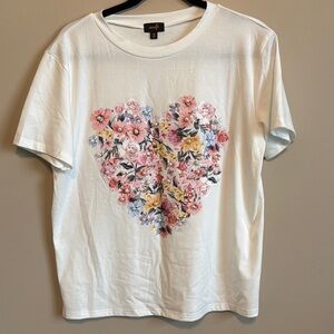 Floral Heart Graphic T-Shirt XL